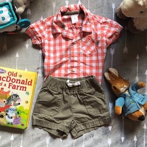 ⭐️BABY BOY CARTER’S PLAID SHIRT AND SHORTS!